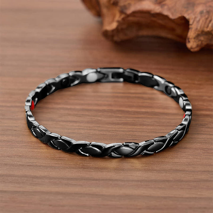 Modern Puzzle Design Magnetic Chain Bracelet With Link Removal Tool - Black - image 4