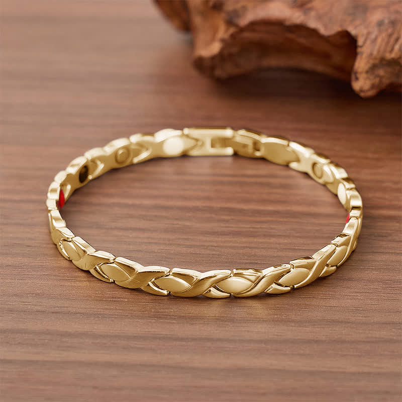 Modern Puzzle Design Magnetic Chain Bracelet With Link Removal Tool - Gold - image 7