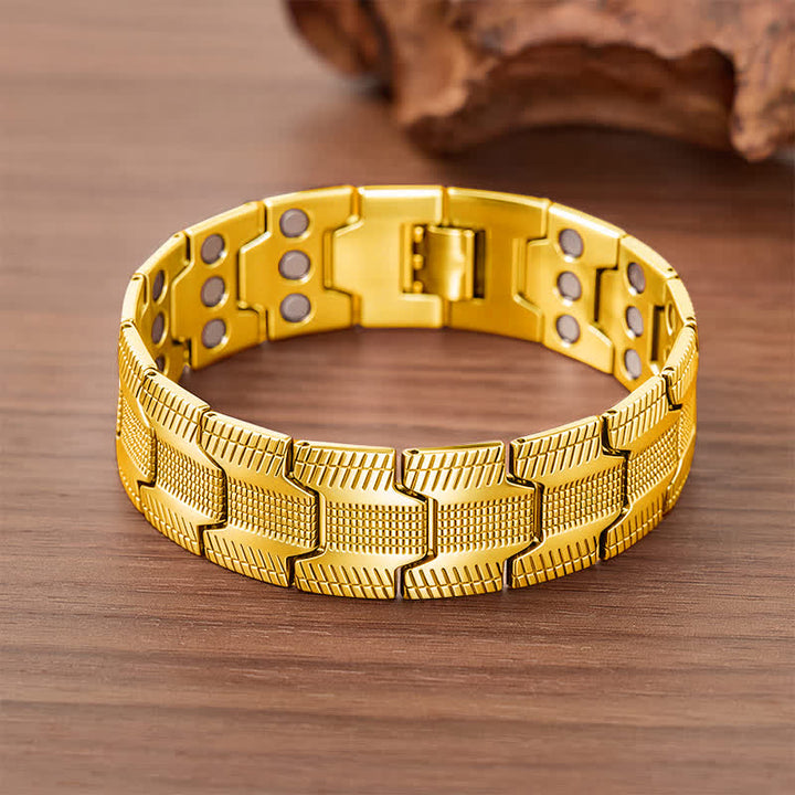 Vintage Arrow Pattern Link Magnetic Chain Bracelet With Link Removal Tool - Gold - image 4