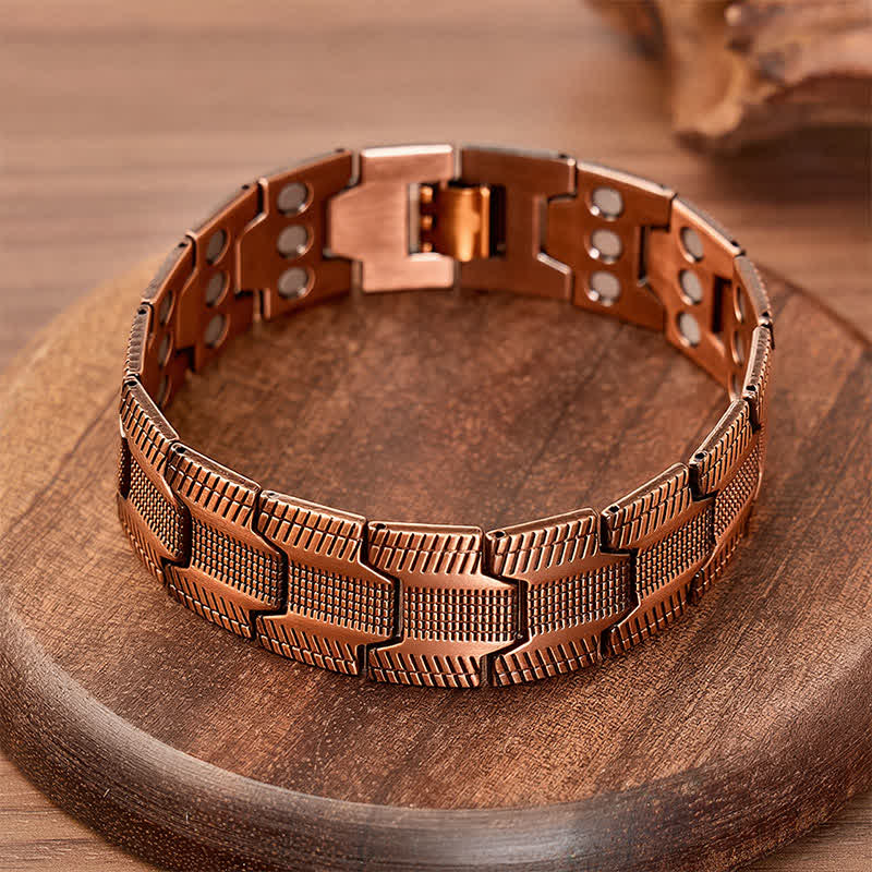 Vintage Arrow Pattern Link Magnetic Chain Bracelet With Link Removal Tool - image 3