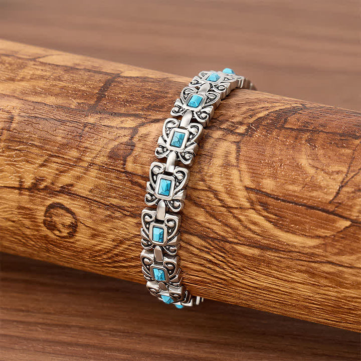 Turquoise Butterfly Magnetic Chain Bracelet With Link Removal Tool - image 2