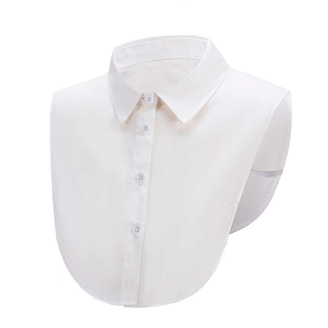 Wash Denim Detachable Layering Half Shirt Fake Collar - White - One Size - image 3