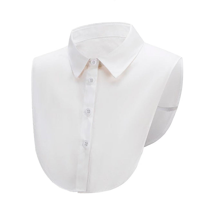 Wash Denim Detachable Layering Half Shirt Fake Collar - White - One Size - image 3