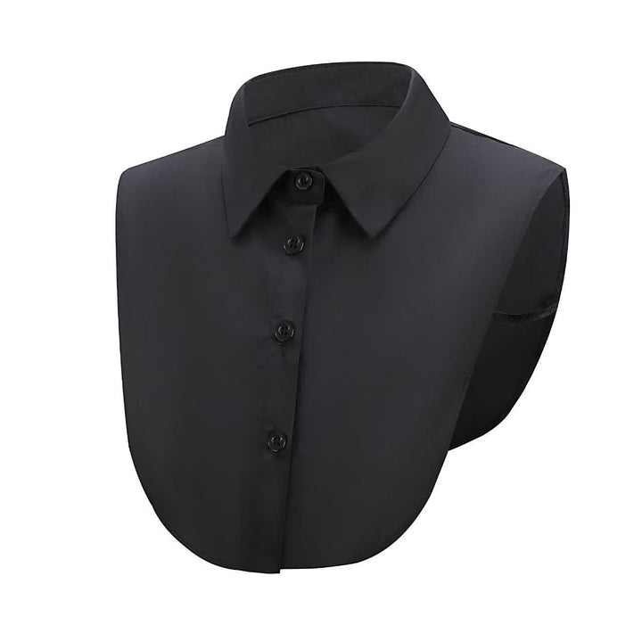 Wash Denim Detachable Layering Half Shirt Fake Collar - Black - One Size - image 4