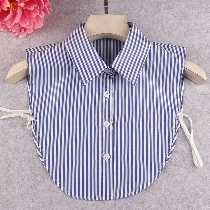 Women's Striped Pointed Detachable Fake Collar - Blue - One Size - image 0