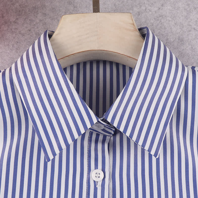 Women's Striped Pointed Detachable Fake Collar - image 1