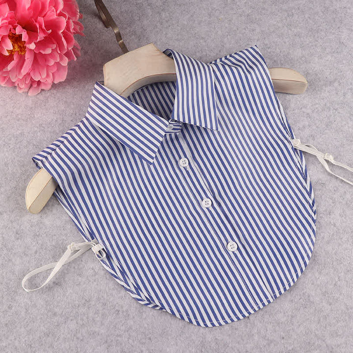 Women's Striped Pointed Detachable Fake Collar - image 3
