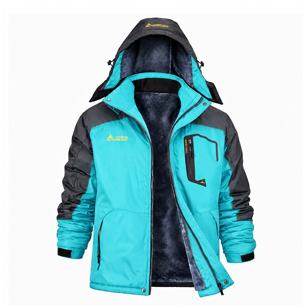 Men's Outdoor Fleece-Lined Winter Jacket - Lake Blue - 6XL - Male - image 4