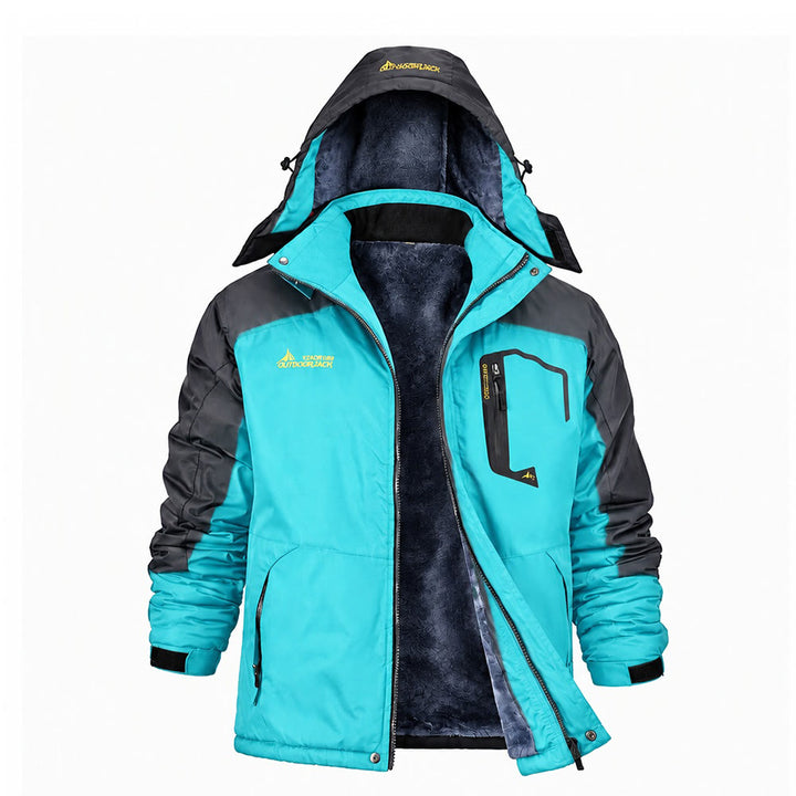 Men's Outdoor Fleece-Lined Winter Jacket - Lake Blue - 6XL - Male - image 4