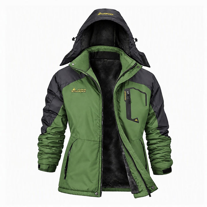 Men's Outdoor Fleece-Lined Winter Jacket - Green - 6XL - Male - image 6