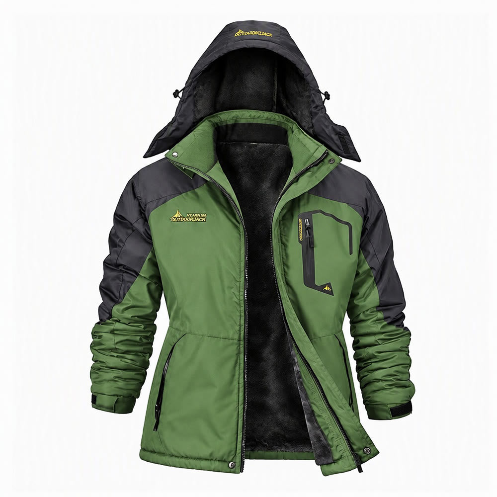Men's Outdoor Fleece-Lined Winter Jacket - Green - 6XL - image 4
