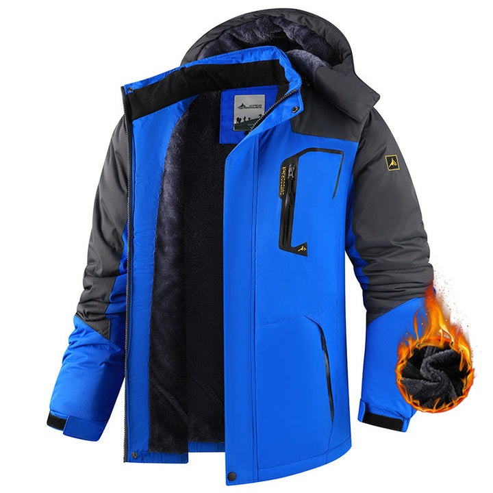 Men's Outdoor Fleece-Lined Winter Jacket - Royal Blue - 6XL - image 10