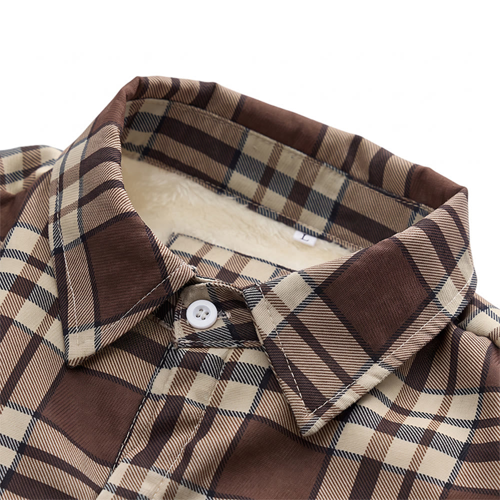 Men's Plaid Fleece-lined Shirt Jacket - image 10