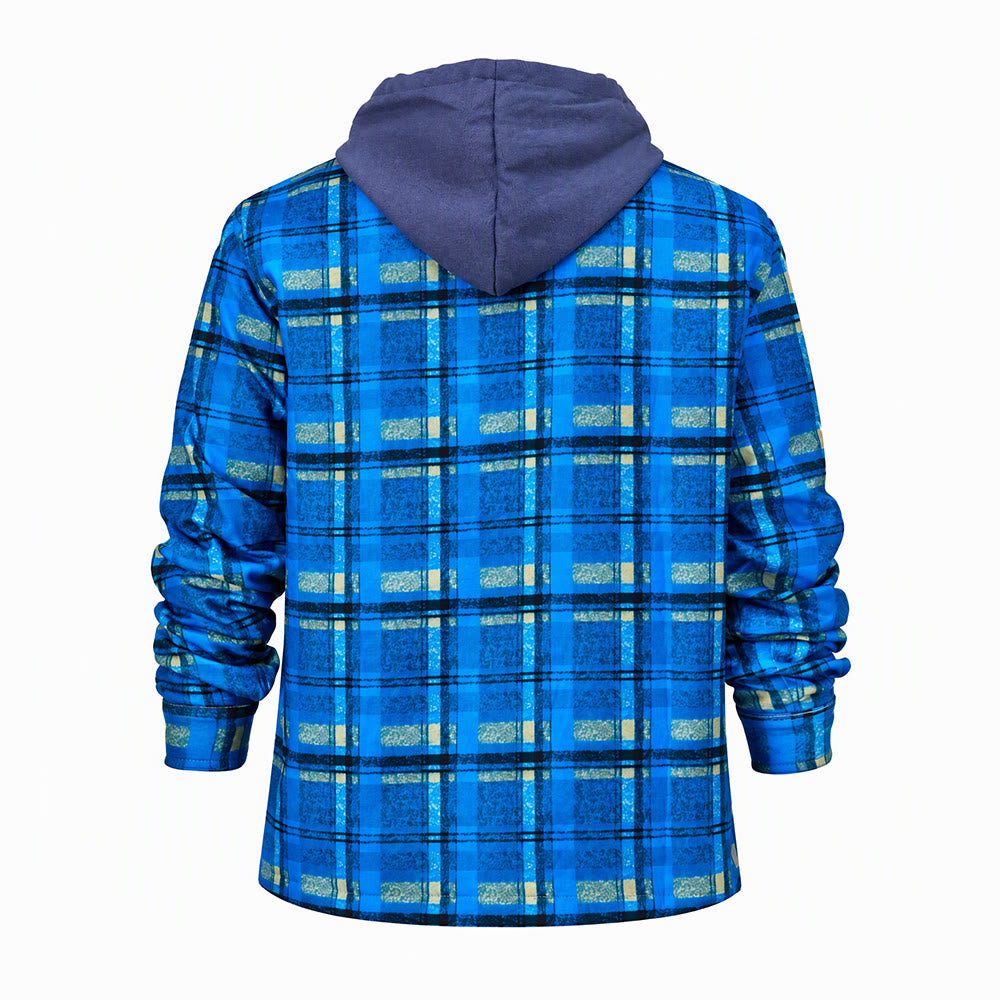 Men's Hooded Plaid Quilted Shirt Jacket - image 26