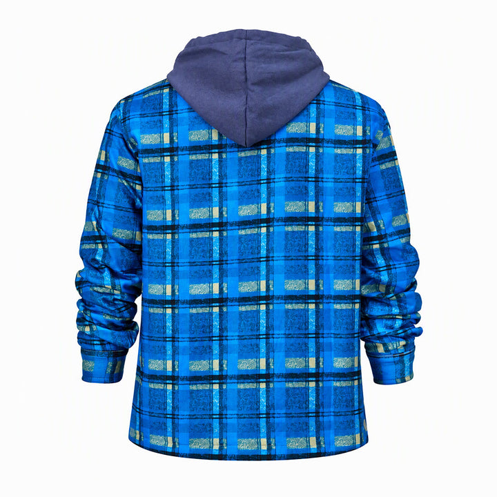Men's Hooded Plaid Quilted Shirt Jacket - image 26