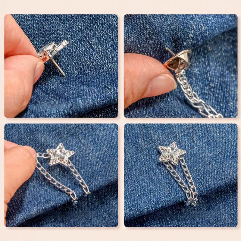 1 Pairs Adjustable Jean Hem Chain Buckle Pins Pant Cuff Clips - image 4