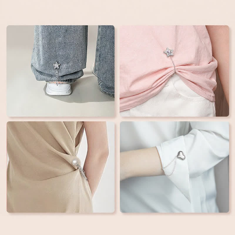 1 Pairs Adjustable Jean Hem Chain Buckle Pins Pant Cuff Clips - image 5