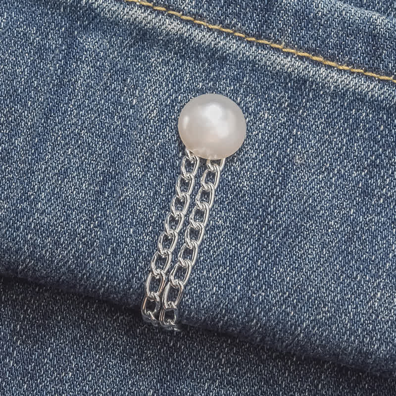 1 Pairs Adjustable Jean Hem Chain Buckle Pins Pant Cuff Clips - Pearl - image 8
