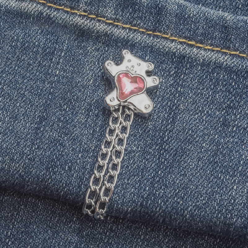 1 Pairs Adjustable Jean Hem Chain Buckle Pins Pant Cuff Clips - Bear - image 11