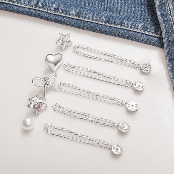 1 Pairs Adjustable Jean Hem Chain Buckle Pins Pant Cuff Clips - image 6