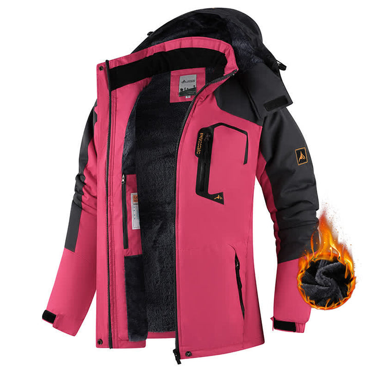 Men's Outdoor Fleece-Lined Winter Jacket - Rose Red - 3XL - Female - image 12