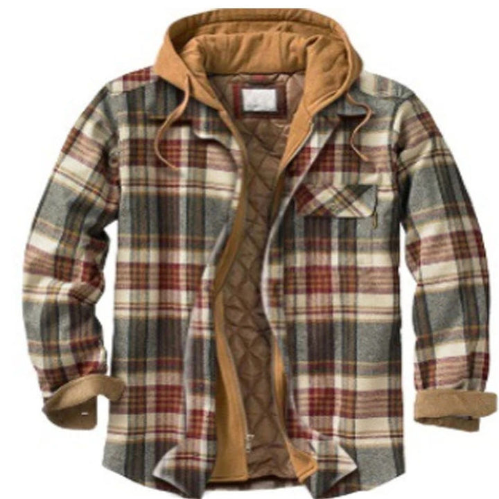 Men's Hooded Plaid Quilted Shirt Jacket - Style#3 - 4XL - image 19