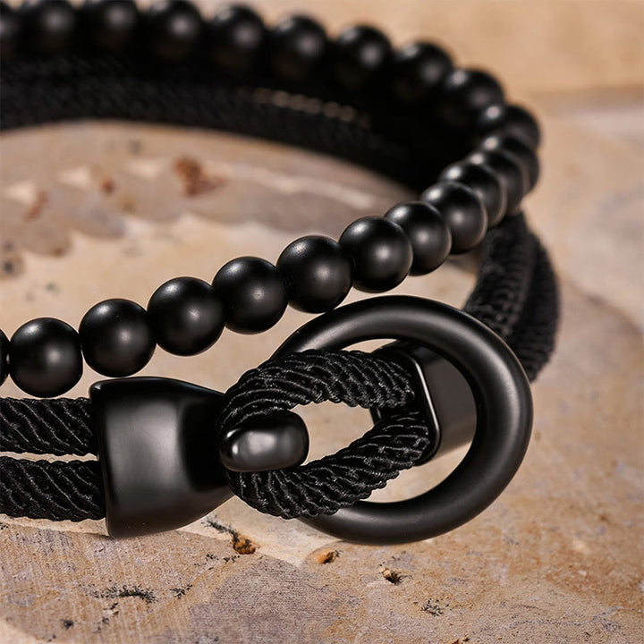 Men's Minimalist Two-Piece Beaded & Cord Bracelet Set - image 23