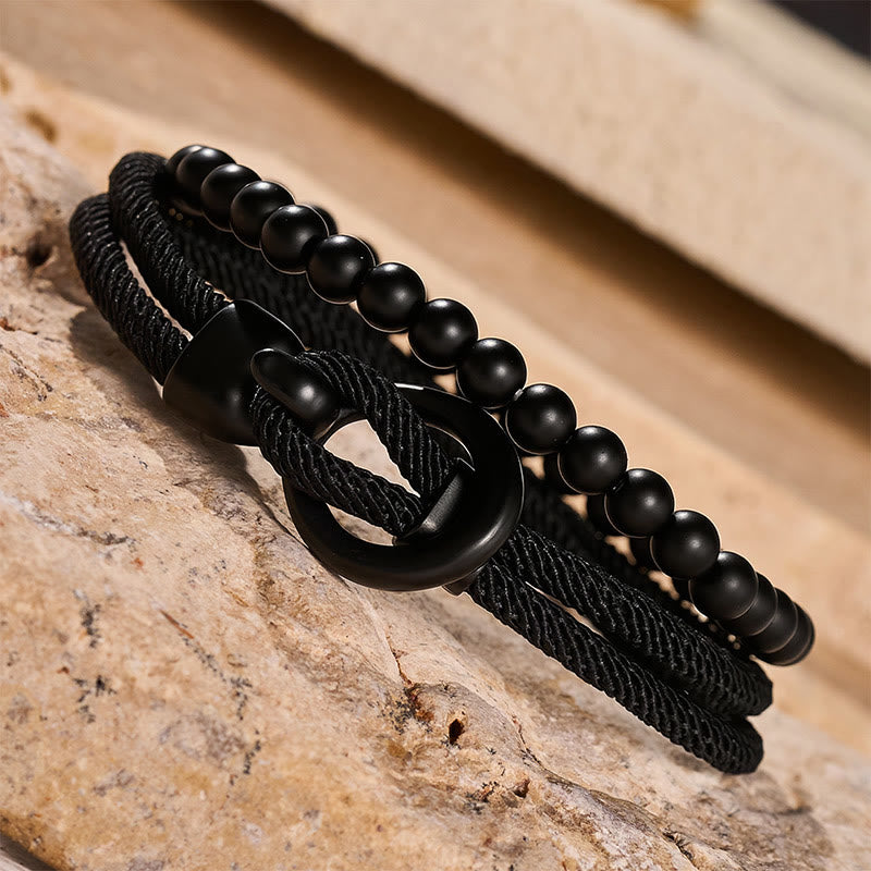 Men's Minimalist Two-Piece Beaded & Cord Bracelet Set - image 22