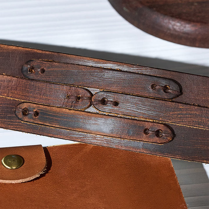 Vintage Distressed Wide Leather Knot Cuff Bracelet - image 2