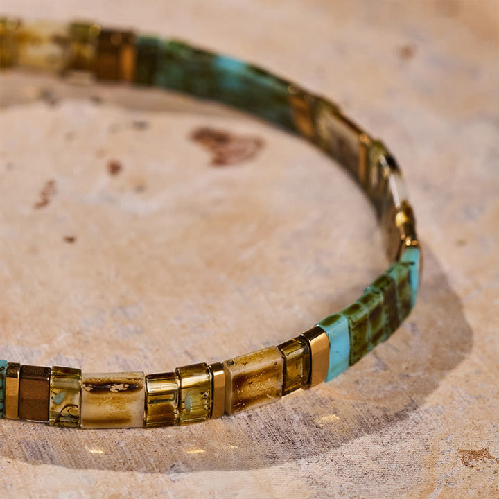 Vintage Coastal Tila Bead Bracelet - image 4