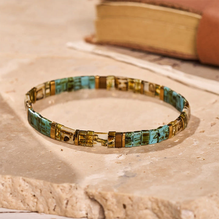 Vintage Coastal Tila Bead Bracelet - Multicolor - image 3