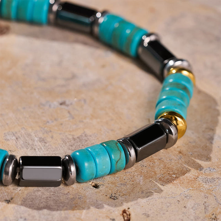Men's Vintage Turquoise Beaded Handmade Bracelet - image 4