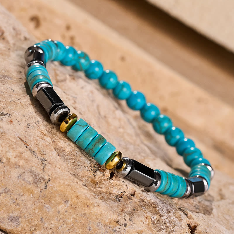 Men's Vintage Turquoise Beaded Handmade Bracelet - image 5
