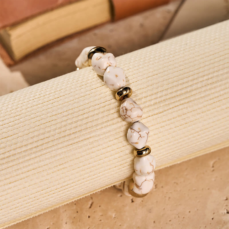 Boho Vintage Turquoise Nugget Gold Bead Bracelet - image 11