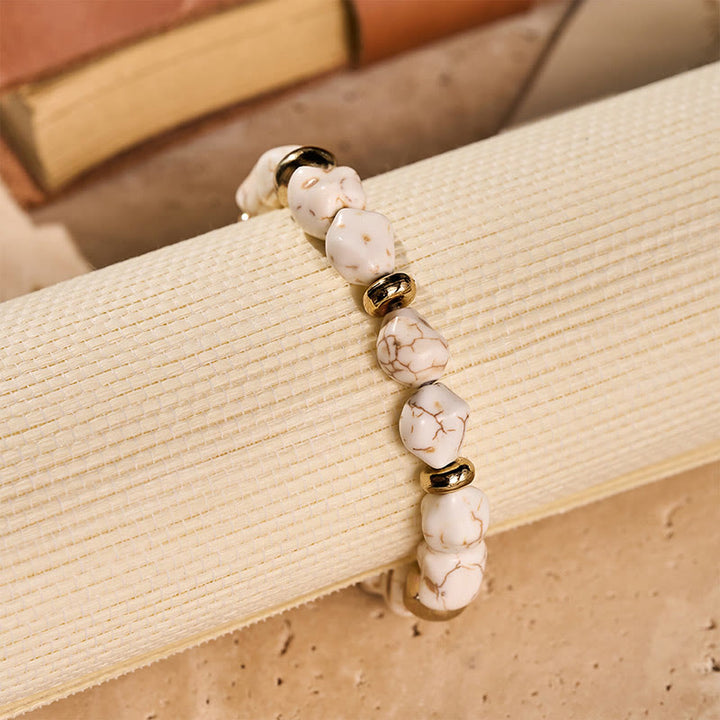 Boho Vintage Turquoise Nugget Gold Bead Bracelet - image 11