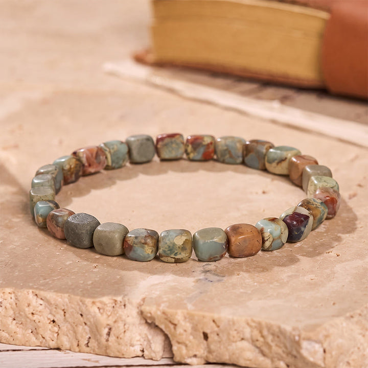 Artisan Imperial Jasper Nugget Bead Bracelet - Grey - image 7