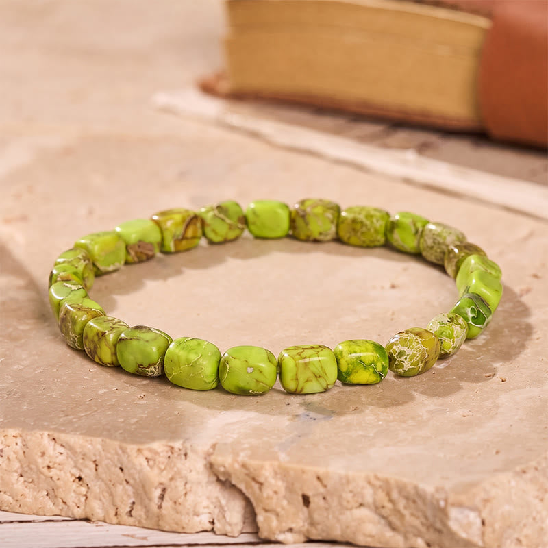 Artisan Imperial Jasper Nugget Bead Bracelet - Green - image 0