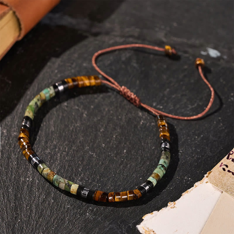 Minimalist Geometric Cylinder Bead Adjustable Bracelet - image 0