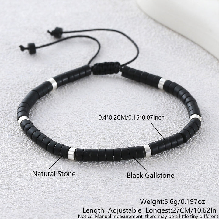 Minimalist Geometric Cylinder Bead Adjustable Bracelet - Style#5 - image 14