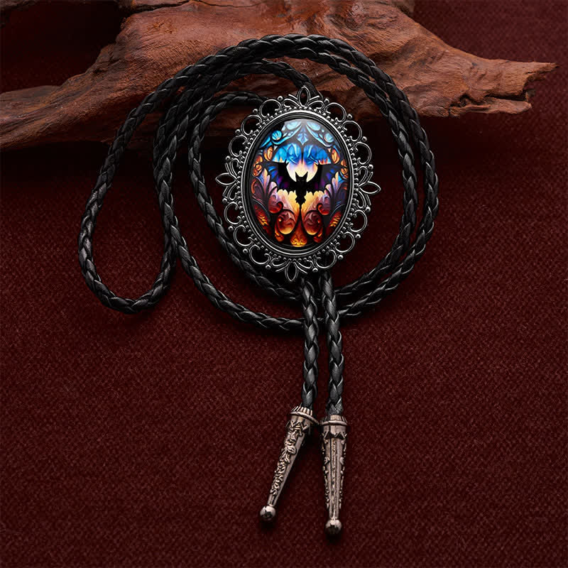 Gothic Bat Cathedral Window Luminous Bolo Tie - Bat - image 0