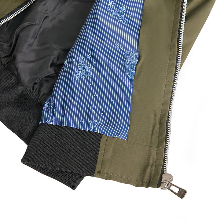 Men's Classic Stand Collar Bomber Jacket - image 14