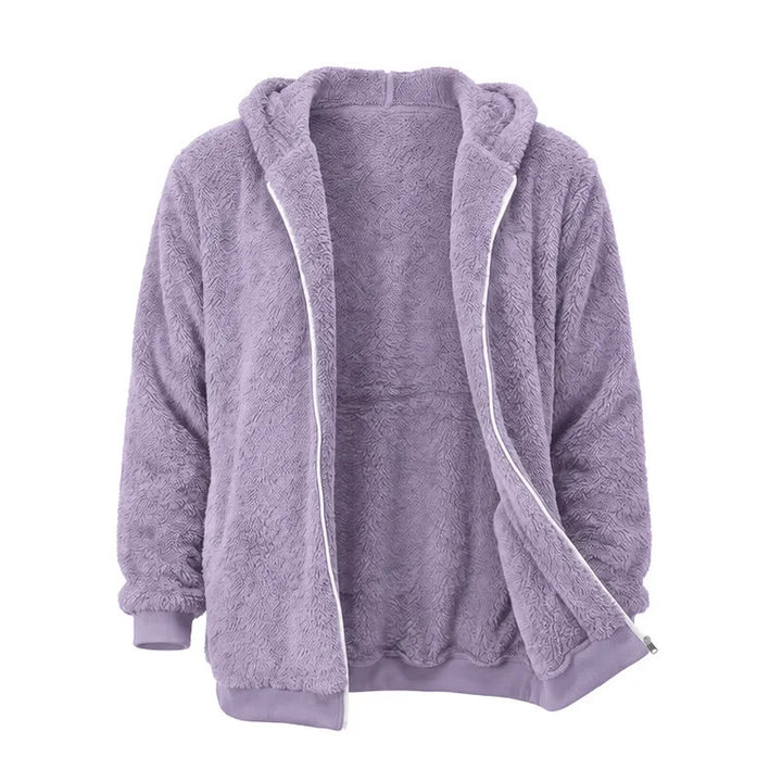 Men's Fleece Zip-up Hoodie Winter Coat - Purple - 4XL - image 10