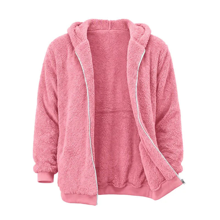 Men's Fleece Zip-up Hoodie Winter Coat - Pink - 4XL - image 12