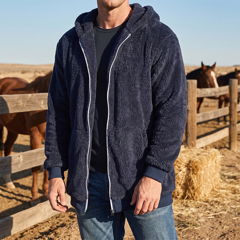 Men's Fleece Zip-up Hoodie Winter Coat - image 0