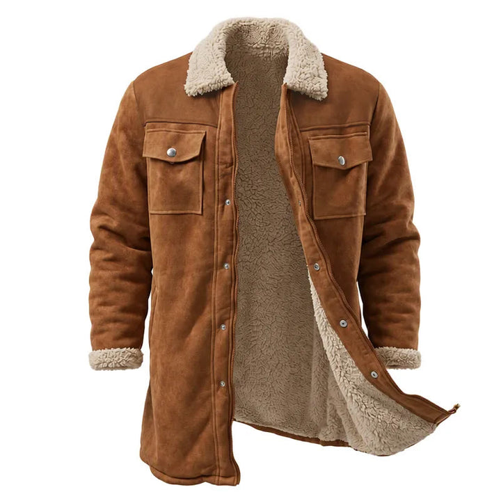 Vintage Multi-pocket Western Duster Coat For Men - Ginger - Solid - 3XL - image 10