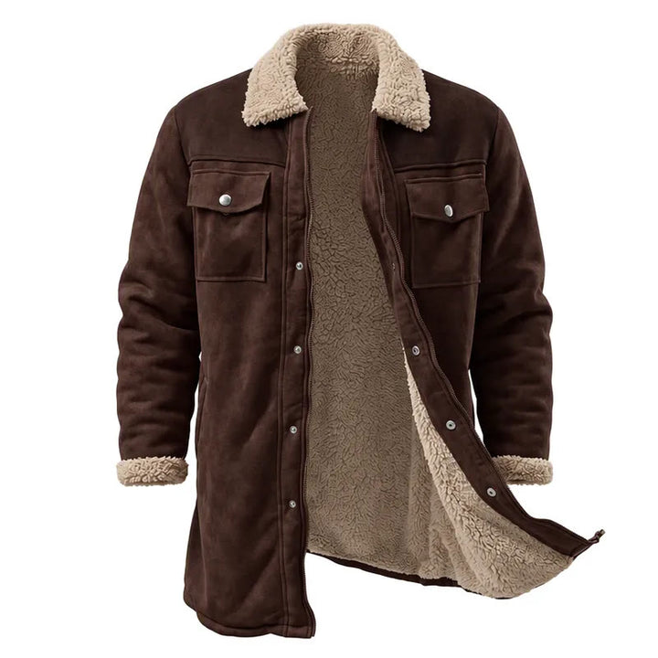 Vintage Multi-pocket Western Duster Coat For Men - Coffee - Solid - 3XL - image 11