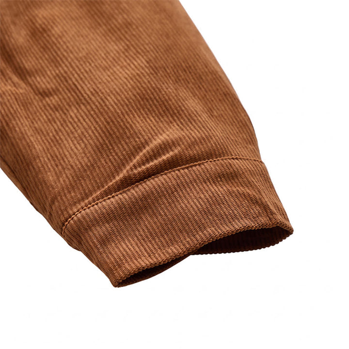 Men's Outerwear Cozy Hooded Corduroy Jacket With Fleece Collar - image 7