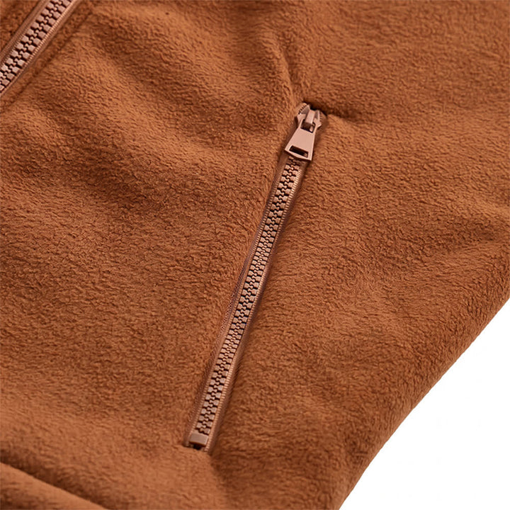 Men's Winter Zip Up Thick Thermal Jacket With Stand Collar - image 10