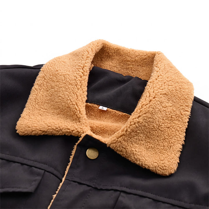 Men's Western Bull Print Canvas Jacket With Stand Collar - image 7