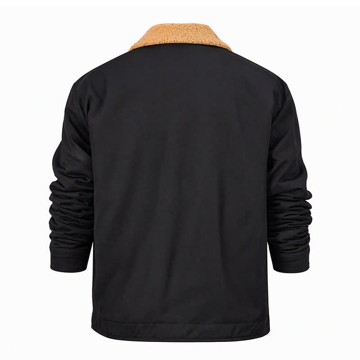 Men's Western Bull Print Canvas Jacket With Stand Collar - image 14